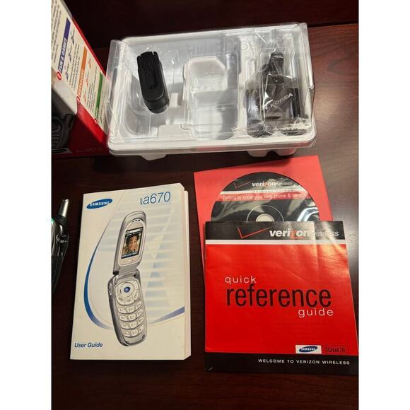 Samsung Flip Phone SCH-A670 Verizon Get It Now Camera Phone W/Box & Accessories - Picture 10 of 11
